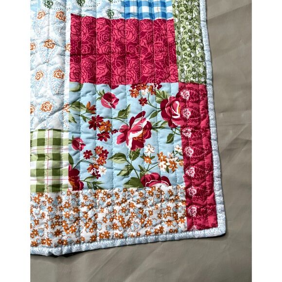 MARTHA STEWART everyday Quilted Design floral Standard pillowcases white blue - Picture 7 of 9